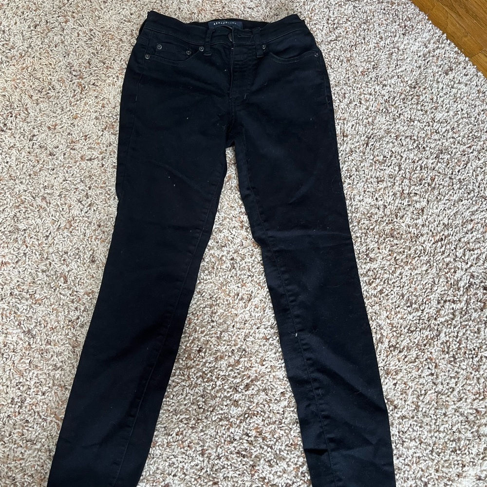 Black aeropostale black skinny jeans 000